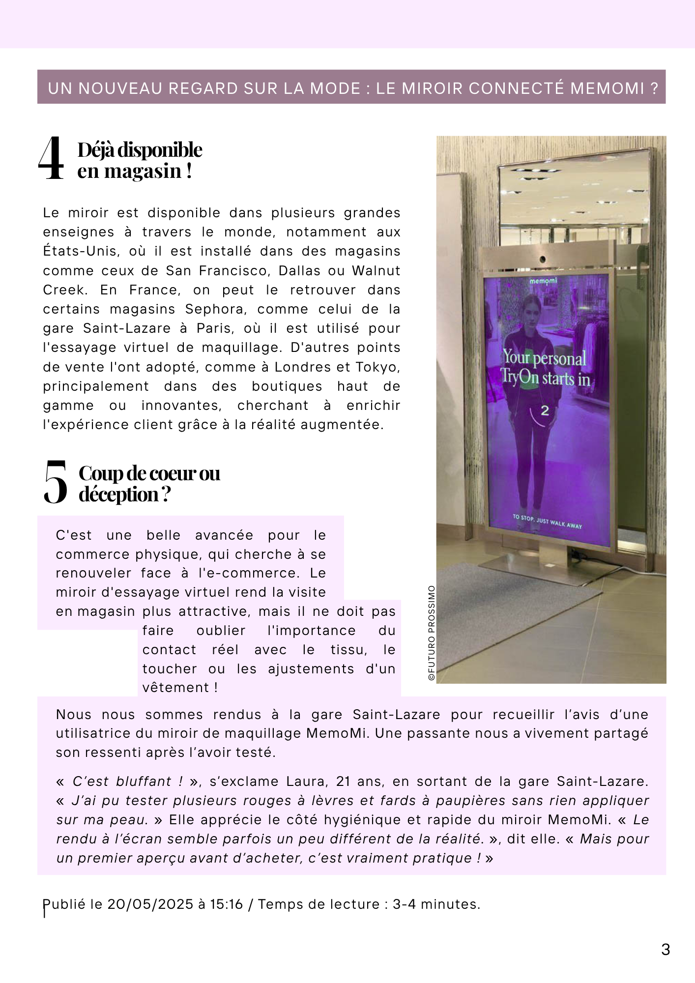 Article 3 - L'expérientiel